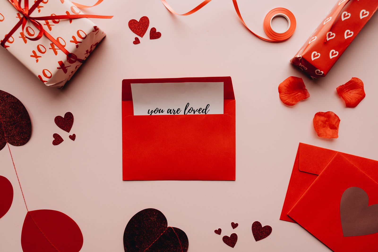 A wrapped gift on a workbench